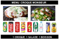 MENU CROQUE AVEC SALADE ET BOISSON